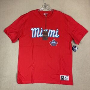 Mitchell & Ness T Shirt Mens XL Red MLB Miami Marlins City Connect‎ Baseball Tee